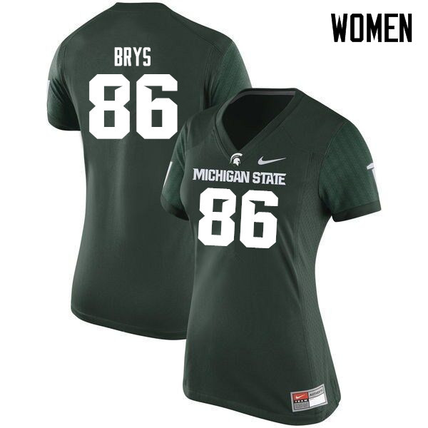 Women #86 Jonathan Brys Michigan State Spartans College Football Jerseys Sale-Green